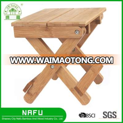 Manufacturer supply small cheap bamboo folding stool for bathroom