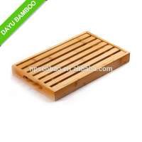 Hot Selling Kitchen Bamboo wooden Bread Cutting Board with Bread Crumb Catcher