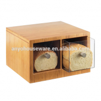 Promotional Latest Handmade Kitchen Bamboo Bread Box Storage