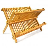 promotional price bamboo folding kitchen dish plate drying rack holder