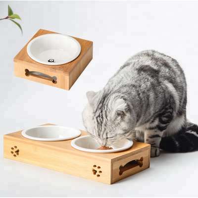 Amazon hot selling durable bamboo dog bowl pet bowl