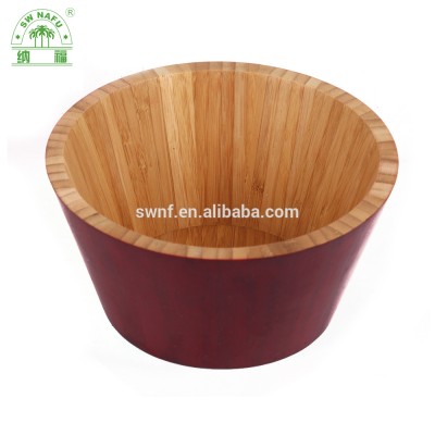 Hot selling cheap beautiful health care bamboo salad lacquer bowl