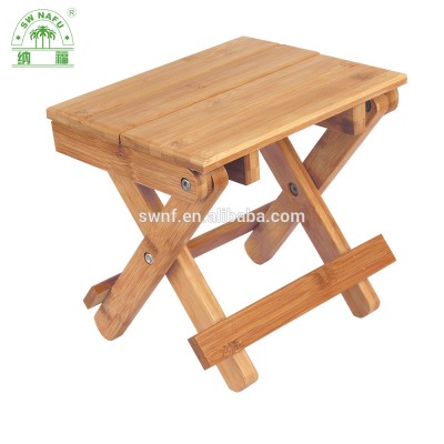 Manufacturer supply small cheap bamboo folding stool for bathroom