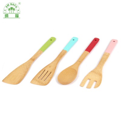 Custom top quality flatware bamboo spoon and cooking utensils