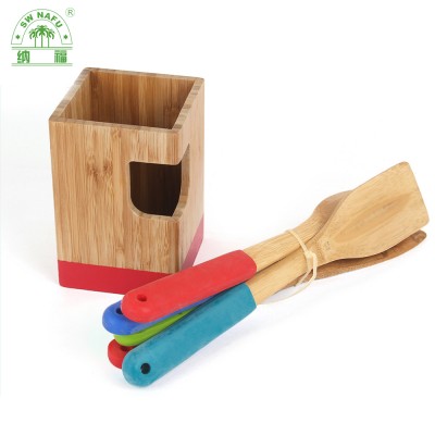 Custom 100% natural bamboo chopstick and spoon rest for kitchen