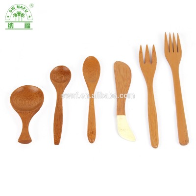 Nafu eco-friendly custom cheap bamboo fork spoon knife wholesale