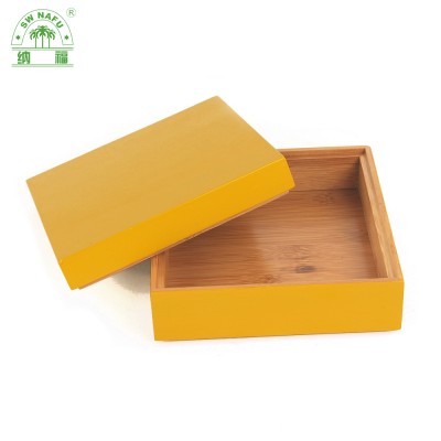 Custom hot sale decorative lacquer bamboo wooden storage box with lid