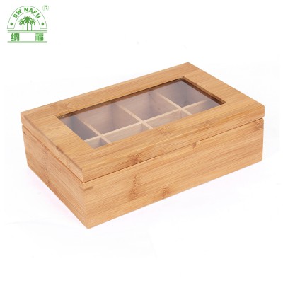 Custom high quality natural bamboo tea bread box with lid