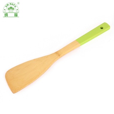 2017 custom high quality bamboo mini spatula with colored handle