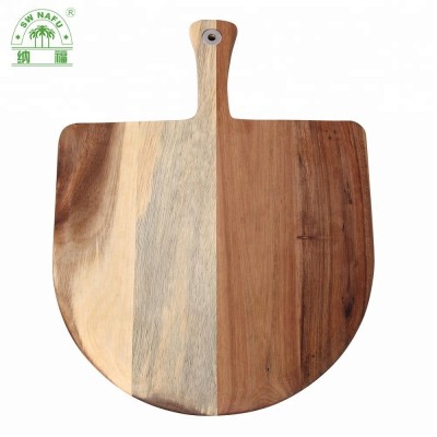 Eco-friendly new style custom acacia wood pizza cutting board with handle