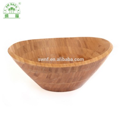 New design eco-friendly oval bamboo soup bowl for kitchen serving